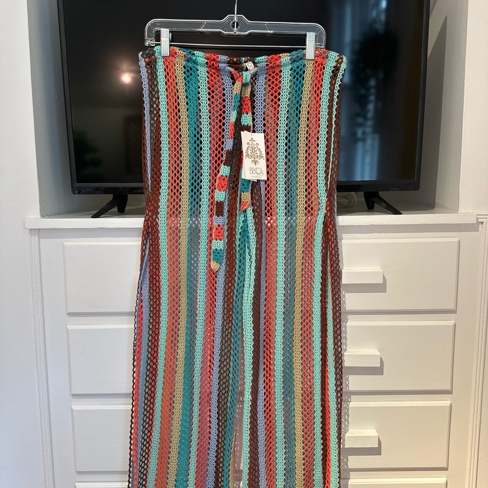 Nordstrom Multicolor Crochet Stripe Maxi Skirt